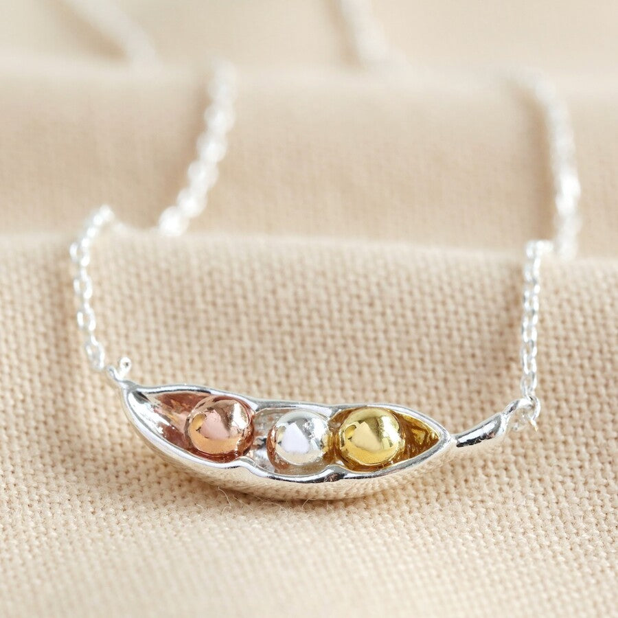 Two peas in on sale a pod necklace silver