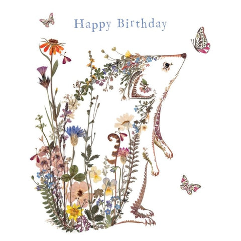 Cottage Garden Hedgehog Birthday Card