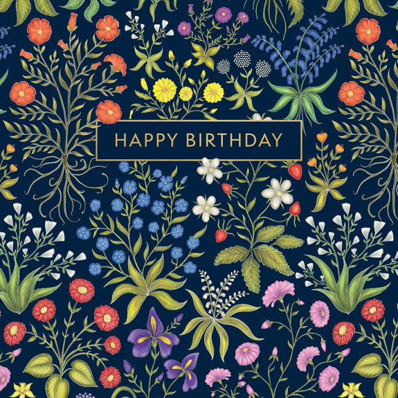 Medieval Floral Birthday Greetings Card