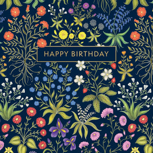 Medieval Floral Birthday Greetings Card