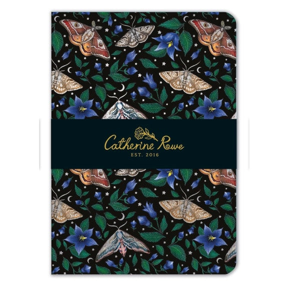 Moon Moths Lined Luxury Notebook A5