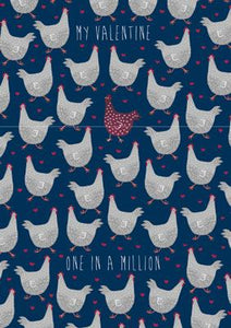 One in a Million Valentine's Hens Greetings Card