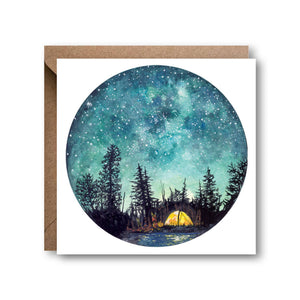 Camping at Night Greetings Card Code SSA