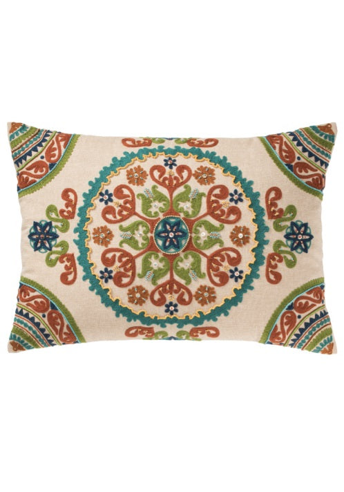 Embroidered Oblong Cushion