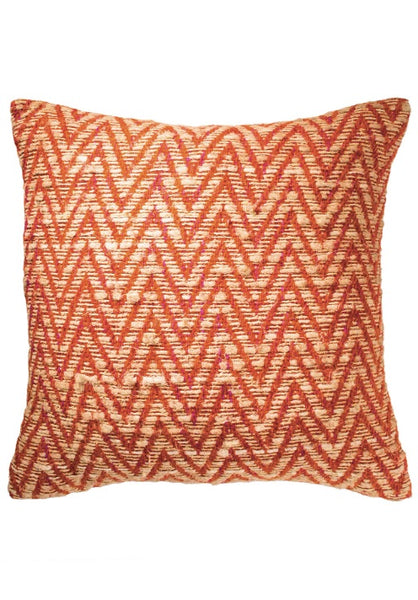 Woven Cotton Cushion Earthy Zig Zag