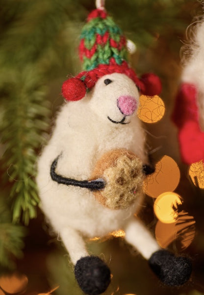 Christmas Mouse Felt Tree Decorations