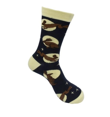 Hares Moons Bamboo Socks, Uk Size 3-7, Fair Trade, Code HMM