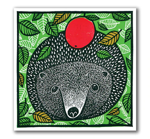 Hedgehog with Apple Greetings Card