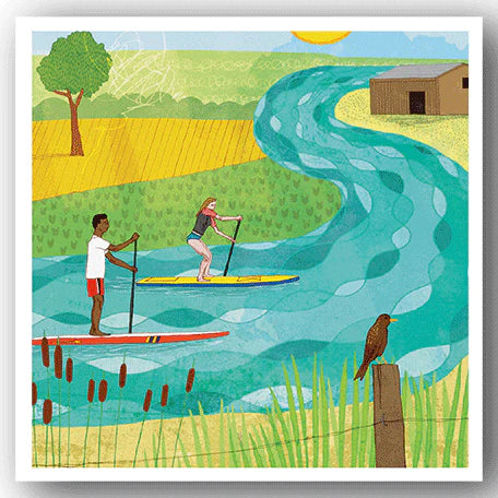 Paddle Boarding Greetings Card