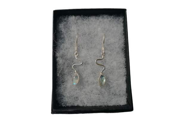 Nova Silver Moonstone Marquoise Drop Earrings