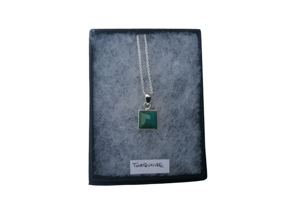 Nova Silver Turquoise Square Pendant