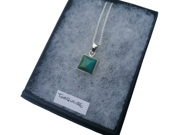 Nova Silver Turquoise Square Pendant