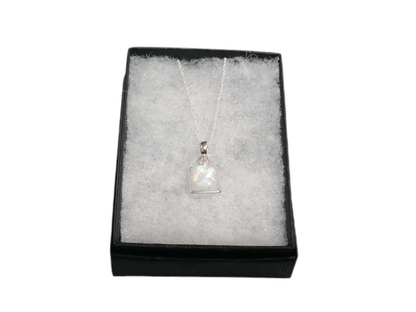 Nova Silver Moonstone Square Pendant