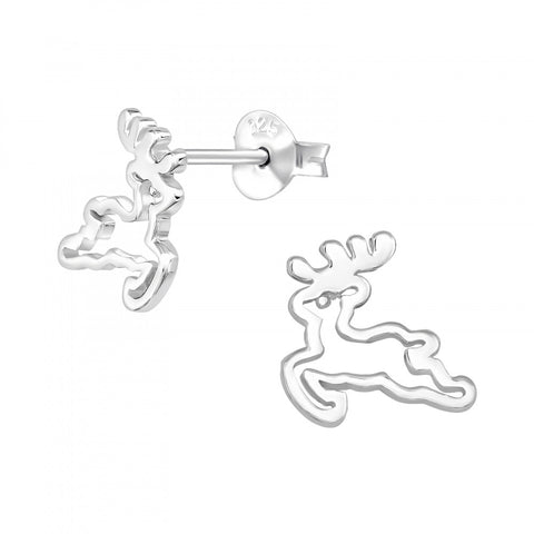 Reindeer Silver Stud Earrings