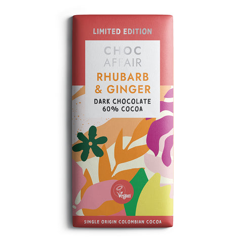 Rhubarb and Ginger Dark Chocolate Bar