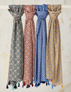 Johara Diamond Pattern Cotton Scarf