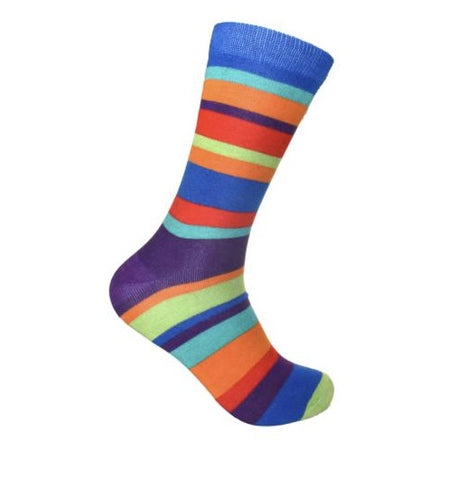 Large Thick Striped Bamboo Socks, Uk Size 7-11, Fair Trade, Code NSTL