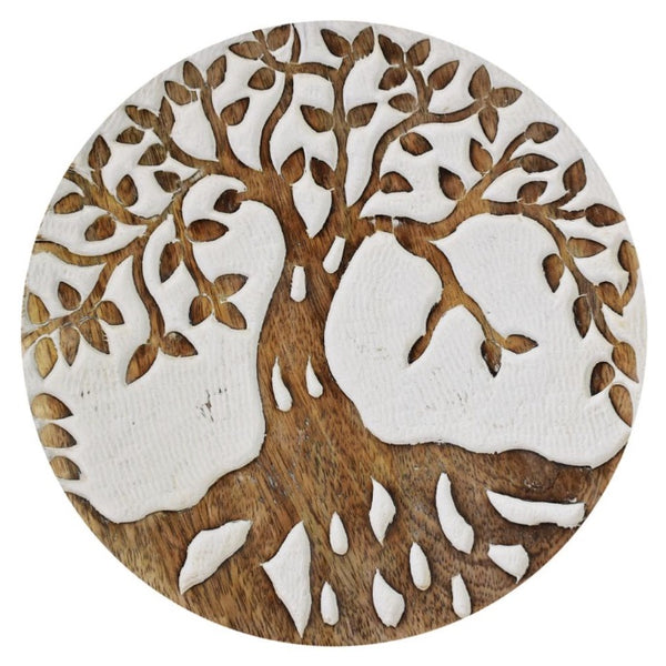 White Wooden Tree Trivet