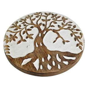 White Wooden Tree Trivet