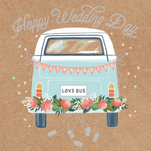 Happy Wedding Day Camper Greetings Card