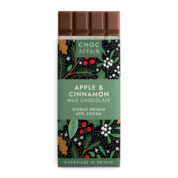 Apple and Cinnamon Milk Chocolate Bar 90g