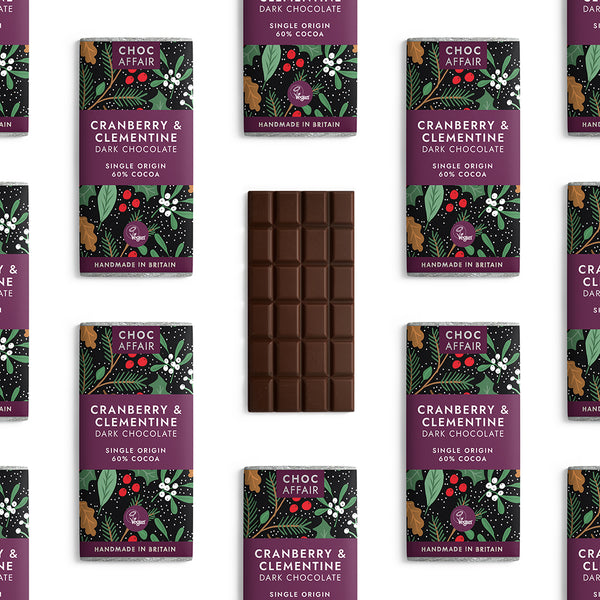 Cranberry and Clementine Dark Chocolate Bar 90g