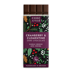 Cranberry and Clementine Dark Chocolate Bar 90g