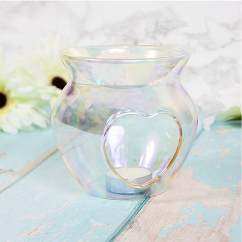 Heart Lustre Glass Wax Oil Burner