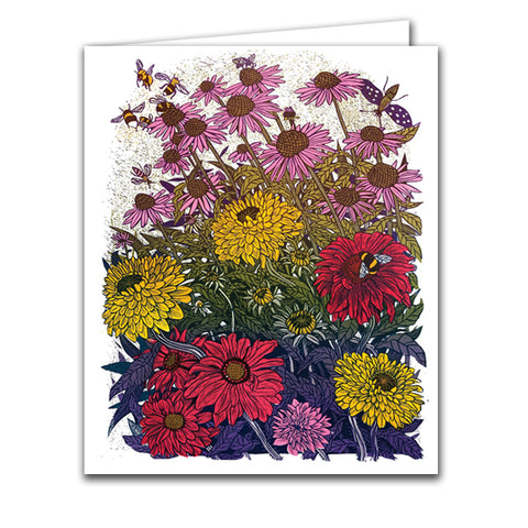 Red Asters Greetings Card