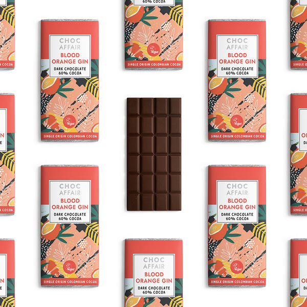 Blood Orange Gin Dark Chocolate Bar 90g