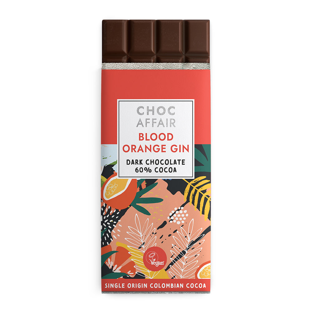 Blood Orange Gin Dark Chocolate Bar 90g