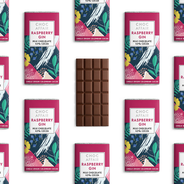 Raspberry Gin Milk Chocolate Bar