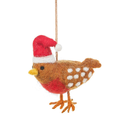 Christmas Chicken Felt Decoration