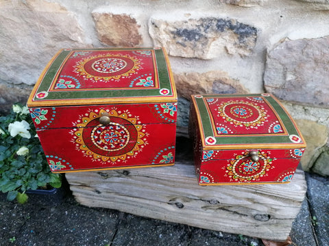 Set of 2 Handpainted Boxes