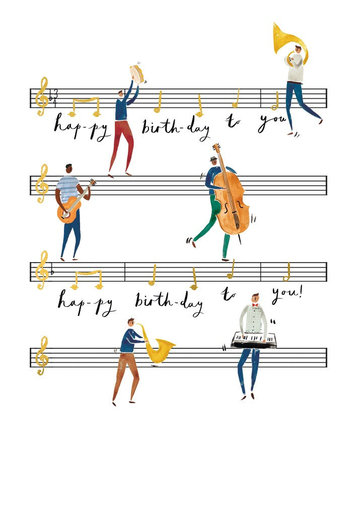 Sheet Music Birthday Greetings Card