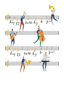 Sheet Music Birthday Greetings Card