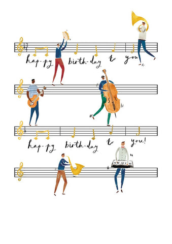 Sheet Music Birthday Greetings Card