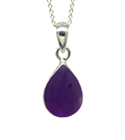 Nova Silver Amethyst Small Teardrop Pendant