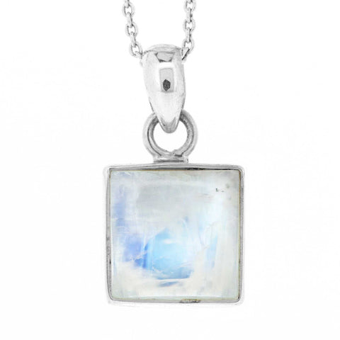 Nova Silver Moonstone Square Pendant