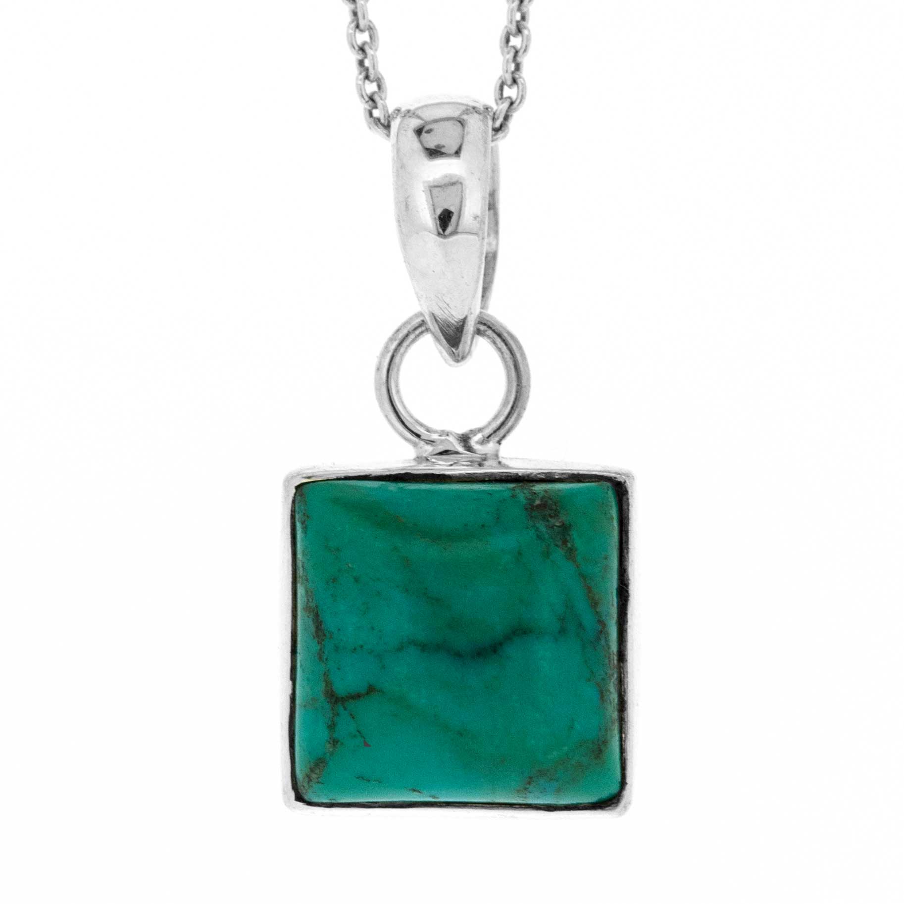 Nova Silver Turquoise Square Pendant