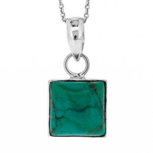 Nova Silver Turquoise Square Pendant