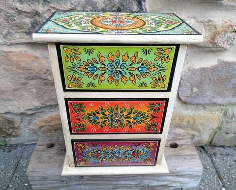 Hand Painted 3 Drawer Chest