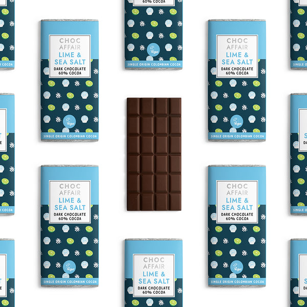 Lime and Sea Salt Dark Chocolate Bar