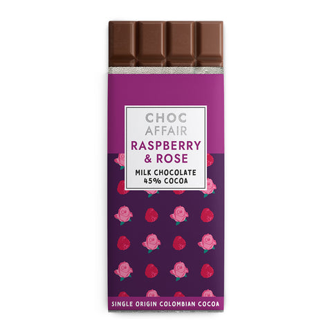 Raspberry and Rose Milk Chocolate Bar