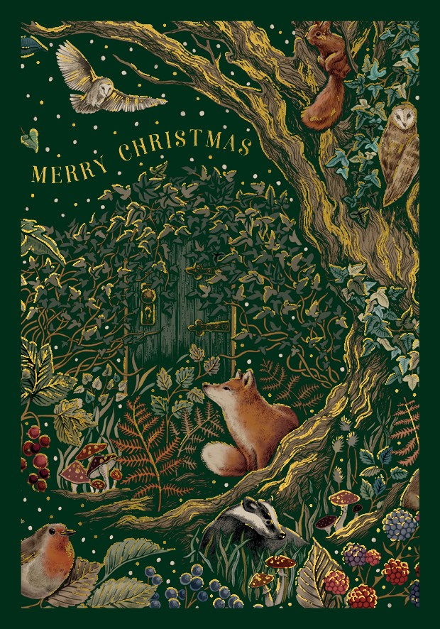 Christmas Secret Garden Christmas Greetings Card