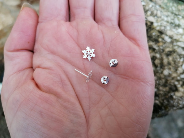 Snowflake Sterling Silver Stud Earrings