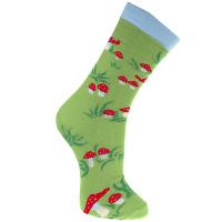 Large Toadstool Bamboo Socks, Uk Size 7-11, Fair Trade, Code TOL