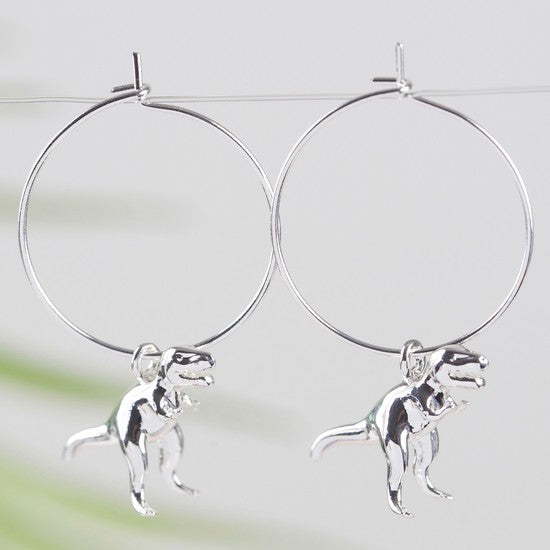 T-Rex Earrings in Silver