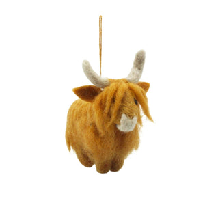 Highland Cow Felt Decoration